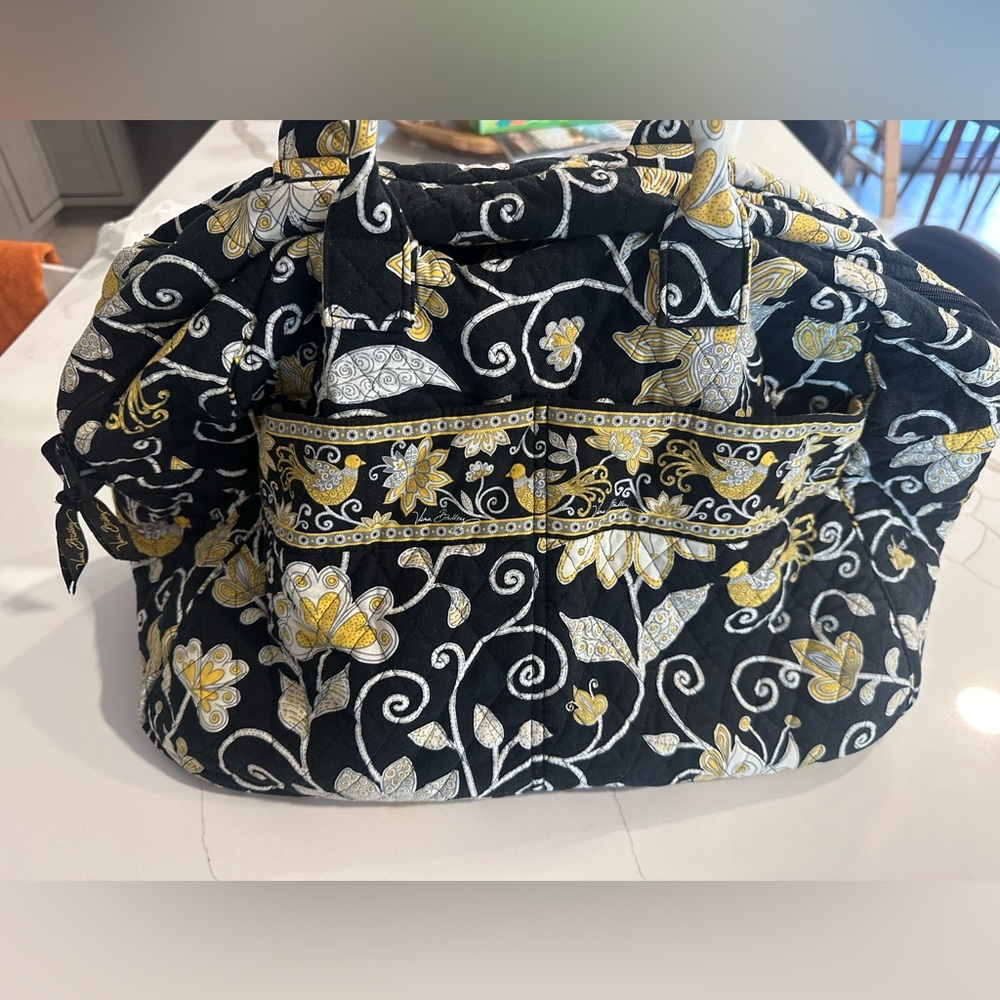 Vera bradley yellow bird weekender bag